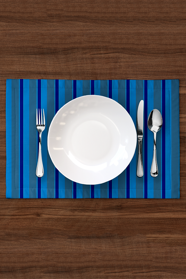 Candy Stripes Placemat in Super Blue